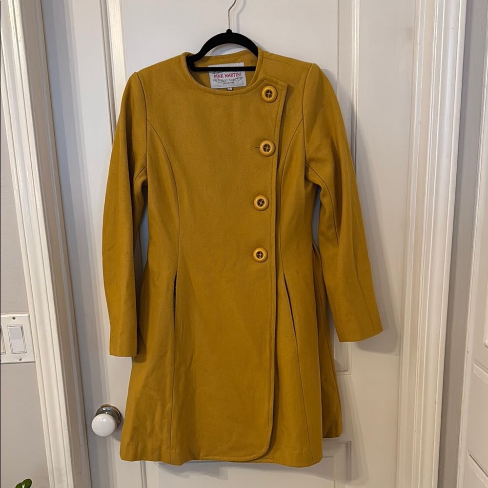 Mustard Yellow Women's swing Coat original ModCloth pea coat